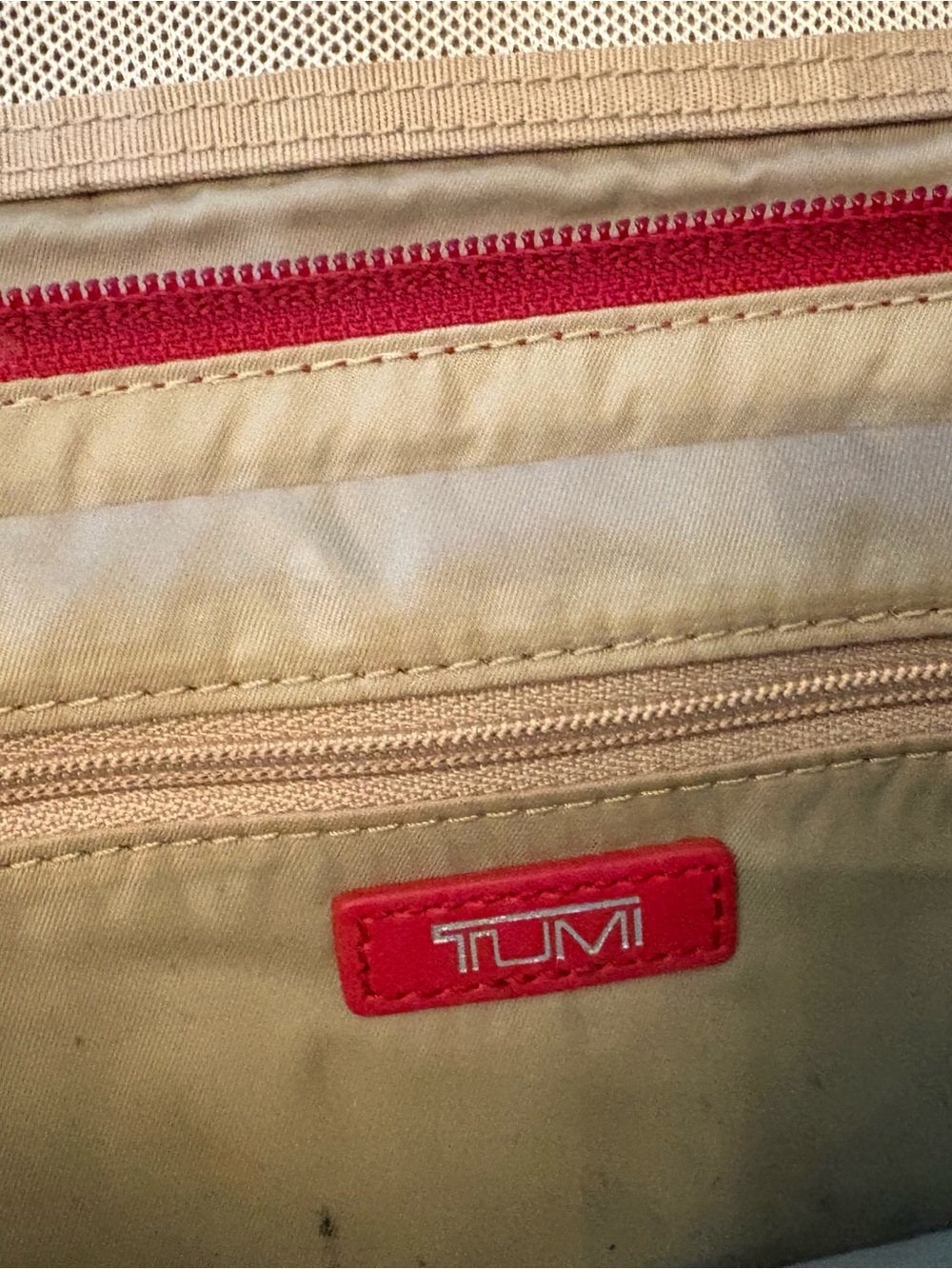 TUMI Red Travel Organizer Pouch - Picture 7 of 11